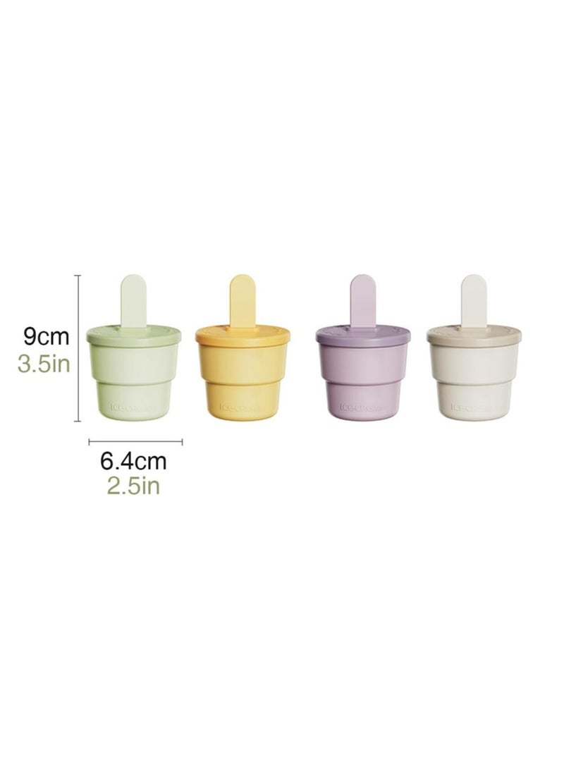 Macaron Colored Mini Silicone Popsicle Molds, DIY Popsicle Molds with Colored Plastic Sticks, Popsicle Making Lollipop and Ice Cream Molds, Non-Stick Ice Cube Tray Homemade Ice Food Grade (White) - Image 2